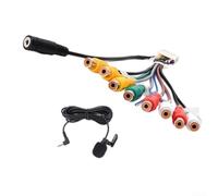 Adaptateur auxiliaire stéréo de voiture, câble adaptateur avec sortie RCA et microphone pour autoradio, adaptateurs de faisceau de port d'entrée