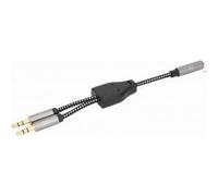 Adaptateur AV Manhattan Jack 3,5 mm - Jack 3,5 mm x2 gris (356121)