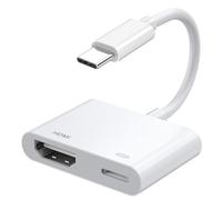 Adaptateur AV numérique USB C vers HDMI pour iPhone 16 Adaptateur AV de synchronisation audio et vidéo 16 15,1080P avec connecteur de charge pour iPhone 16/16 Plus/16 Pro/16 Pro Max/15/15 Plus, S23