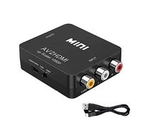 Adaptateur AV vers Hdmi, Mini Convertisseur De Signal Audio VidéO AV vers Hdmi, Prise en Charge 720/1080p, Adaptateur RCA vers hdmi, Adapté pour Pc/Stb/MagnéToscope/DVD/TV (Noir)