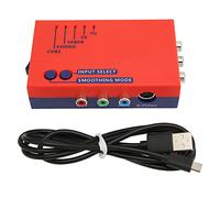 Adaptateur AV vers HDMI pour Convertisseur RetroScaler2x, Adaptateur de Jeu Rétro 480P vers TV pour Vic20, Atari2600, Msx, N64, SFC, SuperFamicom, PIAYSATION2, MD1, MD2, (Rouge)