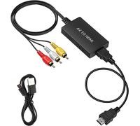 Adaptateur AV vers HDMI,RCA vers HDMI,RCA vers HDMI,1080P Composite CVBS AV vers HDMI Video Audio Adaptateur avec câble HDMI,prend en charge PAL/NTSC,compatible avec PS2,Xbox,SNES,N64,