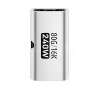 Adaptateur Avec Deux Ports USB C Femelle - Convertisseur-Prolongateur 240W - Connecteur USB C à C - Pour Conférence Voyage Ordinateur de Bureau Ordinateur Portable Lieu de Travail Présentation Mai