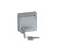 Adaptateur avec volet à clé Soliroc IP55 IK10 pour mécanismes Mosaic 2 modules - 77884 - Legrand