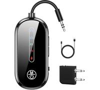 Adaptateur Avion Bluetooth 5.4 - Transmetteur Récepteur 2 en 1 pour TV, Adaptateur AUX Bluetooth vers 2 Air-Pods, Répartiteur Bluetooth avec Adaptateur Auxiliaire Supplémentaire de Double 3,5 mm