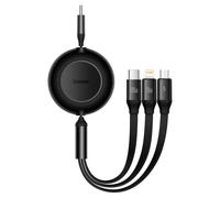 Adaptateur Baseus Bright Mirror 4 USB-C 3-en-1 Lightning +Usb-C +Microusb 1.1M Noir