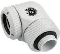 Adaptateur Bitspower 90 degrés G1/4 pouce AG sur 14mm AD Hardtube - pivotant, blanc
