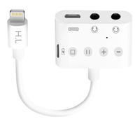 Adaptateur Lightning vers Lightning, USB-C et Double Jack 3.5mm 12 cm Blanc
