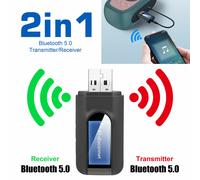 Adaptateur Bluetooth 5.0 USB sans fil pour PC et ordinateur portable, émetteur-récepteur Bluetooth 2 en 1 pour chaîne hi-fi, voiture et TV.