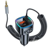 Adaptateur Bluetooth 5.4 Voiture Recepteur Bluetooth Jack Chargeur Voiture 42W(PD 30W & QC 12W) avec Prise Jack 3.5mm Autoradio Enceinte Haut Parleur Amplificateur Appel Mains Libres Support U Disk