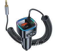 Adaptateur Bluetooth 5.4 Voiture Recepteur Bluetooth Jack Chargeur Voiture 42W(PD 30W & QC 12W) avec Prise Jack 3.5mm Autoradio Enceinte Haut Parleur Amplificateur Appel Mains Libres Support U Disk