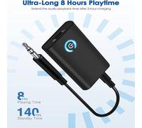 Adaptateur Bluetooth Audio 5.0 Récepteur Bluetooth émetteur 2 en 1 Mini émetteur/récepteur sans fil avec prise de câble audio 3,5 mm 300 MAH récepteur Bluetooth pour voiture TV PC ordinateur portable 