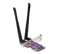 Adaptateur Bluetooth M.2 A+E Key to PCIe X1 WiFi pour Module M.2 WiFi 4/5/6/6e TPU, avec Kits d'antennes SMA 5-dBi