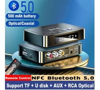 Adaptateur bluetooth,Récepteur Bluetooth 5.0 transmetteur FM stéréo AUX 3.5mm,Jack RCA optique NFC,adaptateur Audio - Bluetooth v5.0