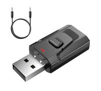 Adaptateur Bluetooth USB 5.0 2-en-1 (émetteur et récepteur), Audio stéréo sans Fil avec Prise Jack 3,5 mm pour TV, PC, Voiture, Enceintes, Casque, Mains Libres, sans Latence