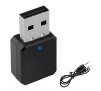 Adaptateur Bluetooth USB 5.1 dans la Voiture AUX/USB Double Sortie Plug and Play Récepteur Bluetooth avec Câble Audio 3,5 mm pour Autoradio Enceinte Haut Parleur Amplificateur, Appel Mains Libres