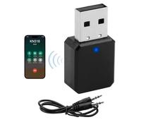 Adaptateur Bluetooth USB 5.1 Voiture avec Sortie AUX et USB, Récepteur Bluetooth Plug and Play avec Câble Audio 3,5 mm pour Haut-Parleurs et Appels Mains Libres