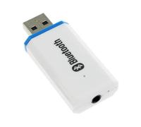 Adaptateur Bluetooth USB, récepteur audio USB sans fil pour système stéréo de maison/voiture, haut-parleurs portables avec entrée auxiliaire et câble de 3,5 mm (blanc)