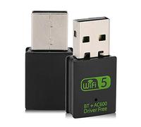 Adaptateur Bluetooth WiFi USB 600 Mo Double Bande 2.4G/5G Dongle WiFi sans Fil Carte réseau Récepteur sans Fil Pilote pour Ordinateur Portable IEEE802.11