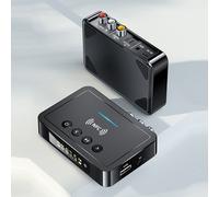 adaptateur BT 3 en 1 NFC BT5.0 Émetteur Récepteur FM Adaptateur à faible latence supportant U-Disk/TFCard/AUX/RCA/Optical/Coaxial avec affichage numérique LED Télécommande pour Car Stereo/TV/PC/Audio/