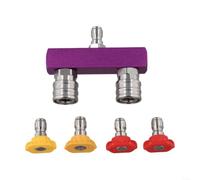 Adaptateur Buse Métal Double Sortie 5000 PSI(With nozzle purple)