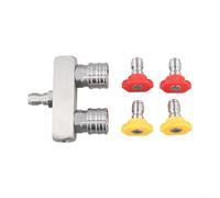 Adaptateur Buse Métal Double Sortie 5000 PSI(With nozzle white)