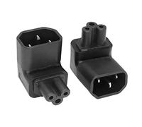 Adaptateur C14 à C5 YACSEJAO 90 Degrés IEC 320 Mâle C14 à IEC Femelle C5 2 Pack Adaptateur de rallonge électrique à Angle Droit