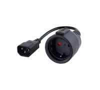 Adaptateur C14 mâle vers CEE7 Femelle de 50 cm, avec Connexion 10 A et matériau résistant. Conçu pour connecter des équipements électriques dans différents formats