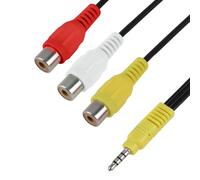 Adaptateur Câble Audio Vidéo 3,5 Mm Mâle Vers 3 Rca Femelle - Connecteur Jack Trrs Vers Rca Pour Lecteur Dvd, Magnétoscope, Consoles De Jeux Rétro, Tv, Samsung Av, Unité De Tête De[HDM920026]