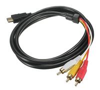 Adaptateur Câble Audio Vidéo HDMI 1080P mâle vers 3RCA AV 1,5M/5Pieds Tuoservo