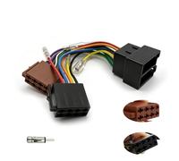 Adaptateur Câble Autoradio ISO 16 Broches - Connecteur Faisceau Stéréo Universel + Kit Adaptateur Antenne DIN vers ISO Compatible avec Audi, BMW, VW