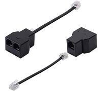 Adaptateur Câble Telephonique,RJ11 6P4C Câble Telephonique Répartiteurs Y,Convertisseur pour Téléphone Télécopieur (2 Pièces, Noir)