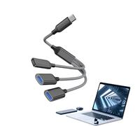 Adaptateur Cable - Triple USB Cord, Data Transfer Cable | 1ft 3-Way Charging Line 1 in 3 Out for Laptop USB Port, Car Electronics, Memory Stick, Computer Keyboard Link
