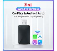 Adaptateur Carplay et Android Auto sans fil 2 en 1 Mini boîtier Android Auto Dongle pour Benz Audi Mazda Kia Toyota VW OEM