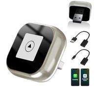 Adaptateur Carplay Et Android Auto sans Fil 2 en 1, Mini Carplay Convertit Le Filaire en sans Fil, Plug & Play, Connexion Automatique, Design Compact pour Iphone Et Android avec CâBle USB/USB-C Doré