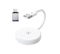 Adaptateur CarPlay Filaire vers Sans Fil USB USB-C compatible iPhone 6 et Plus iOS 16.4 Blanc