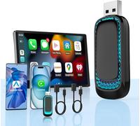 Adaptateur CarPlay pour iPhone, 2024 Upgrade 2 en 1 Adaptateur CarPlay et Android Auto, Auto-Connect, Thermal Vent Design, Car Play Wireless Adapter for Factory Wired CarPlay Car