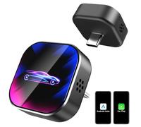 Adaptateur CarPlay sans Fil 2-en-1, Type-C/USB | Convertit Filaire en Wireless, compatible avec les voitures équipées de CarPlay/Android Auto, iOS 10+ et Android 11+