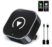 Adaptateur CarPlay sans Fil - 2-in-1 Connexion à Canaux, Dongle Convertir Filaire en sans Fil, Wi-FI 5,8GHz i, Prend en Charge OTA, Type-C/USB Plug & Play