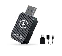 Adaptateur CarPlay sans fil 2024, dongle CarPlay sans fil, convertit CarPlay filaire en adaptateur sans fil Plug and Play, compatible avec les voitures à partir de 2016 et iPhone iOS 12+ (noir)