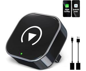 Adaptateur CarPlay sans fil amélioré 2025, convertit sans effort filaire en CarPlay sans fil, convient pour les voitures avec Carplay, compatible avec iPhone iOS 10+ et Android Auto, adaptateur sans