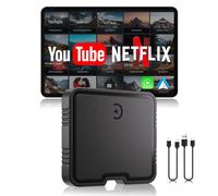 Adaptateur CarPlay sans fil, mise à niveau 2025 compatible Netflix/YouTube/carte TF, dongle Plug & Play avec Apple Car Play Ai Box Android Auto Wireless Adapter pour voitures à partir de 2015 et