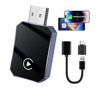 Adaptateur CarPlay sans fil - Mise à niveau pour iPhone iOS et Android Auto - 5G Bluetooth 5.0, Plug & Play, connexion automatique, mise à niveau OTA, compatible avec les voitures à partir de 2016