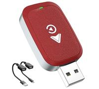 Adaptateur CarPlay sans Fil pour Genesis G80 2017 2018 2019 2020 2021 2022 2023 2024 2025, Convertir Carplay Filaire en san Fil, Plug & Play Dongle de Voiture 2 en 1,Red