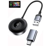 Adaptateur CarPlay sans Fil pour iPhone 16e 16 15 14 13 12 11 XR 8 7 6 Adaptateur Wireless Bluetooth Dongle CarPlay sans Fil Convertissez Carplay Filaire en Carplay sans Fil Adaptateur Voiture USB C/A