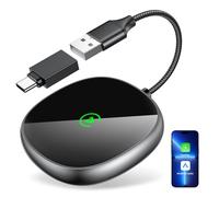 Adaptateur Carplay sans fil pour iPhone et Android Auto 2 en 1, stable, Plug & Play, adaptateur sans fil Carplay à faible retard, convertit câblé en dongle de voiture Apple pour iOS 10+/Android 11+