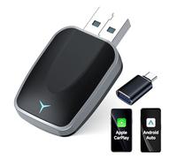 Adaptateur CarPlay Wireless 2 en 1 SOARFLY - Android Auto, Convertit filaire en sans fil Plug Play USB C/A, 5,8 GHz WiFi Bluetooth 5.3, compatible iOS 10+ Android 11+ (2025) (K5)