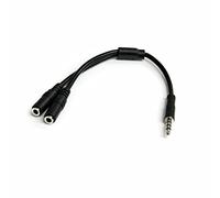 StarTech.com Adaptateur pour casque avec prises pour écouteur et microphone séparées - Mini-Jack 3,5mm 1x (M) 2x (F) - Noir