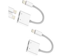 Adaptateur Casque Pour Iphone 14 Pro (2pack) Pour Lightning Double Jack Chargeur Répartiteur Écouteurs Audio Câble Pour Apple Casque Accessoires Câble Recharge Pour Ipad Pro Air Mi[Cas6212886]