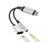 Adaptateur Casque pour Iphone(2en1)Lightning vers Jack 3.5 mm Auxiliaire Audio Certifié MFI pour Apple Prise Cable Chargeur Voiture Accessoire écouteur Rallonge Splitter 14 13 12 11 Pro Max pour IPad